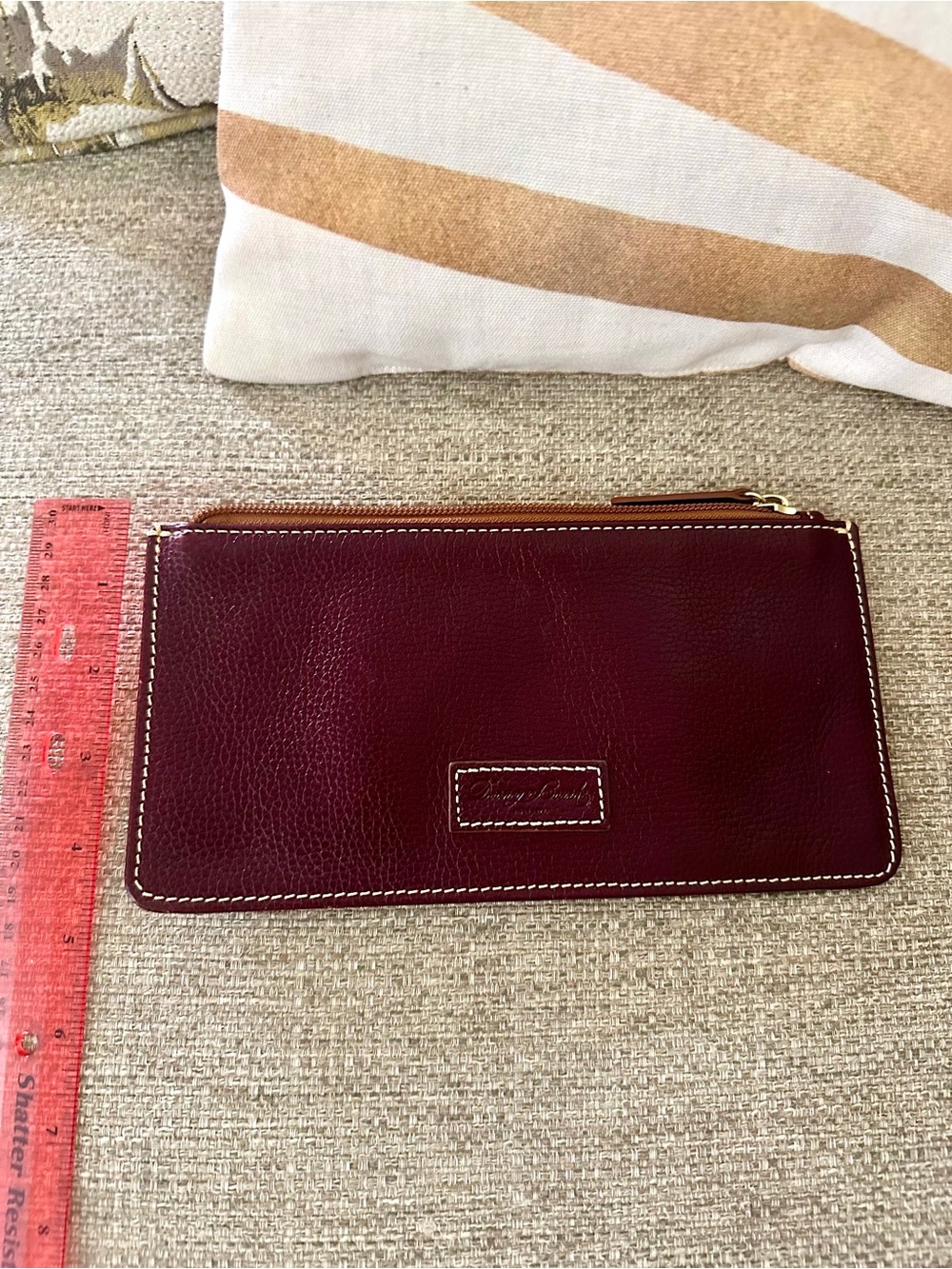 Dooney & Bourke Smooth Italian Burgundy Leather Satchel w/Wallet 8.5 x 4 Set - Picture 13 of 17
